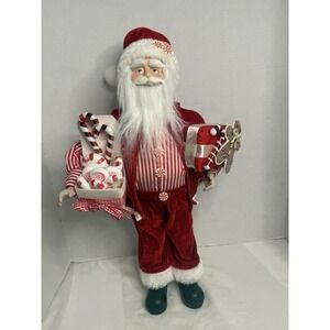 Kurt Adler Candy Peppermint Santa Figurine Sweets Gingerbread 19" Christmas